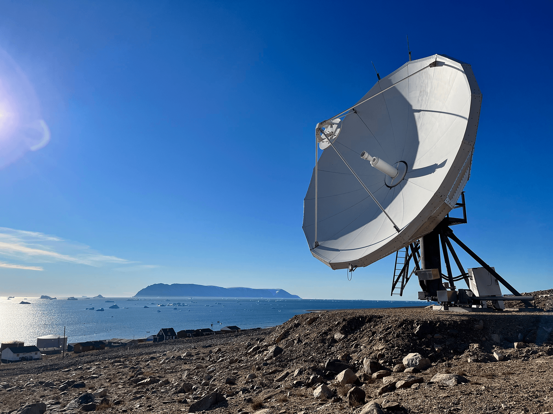 New satellite dish in Qaanaaq, North Greenland