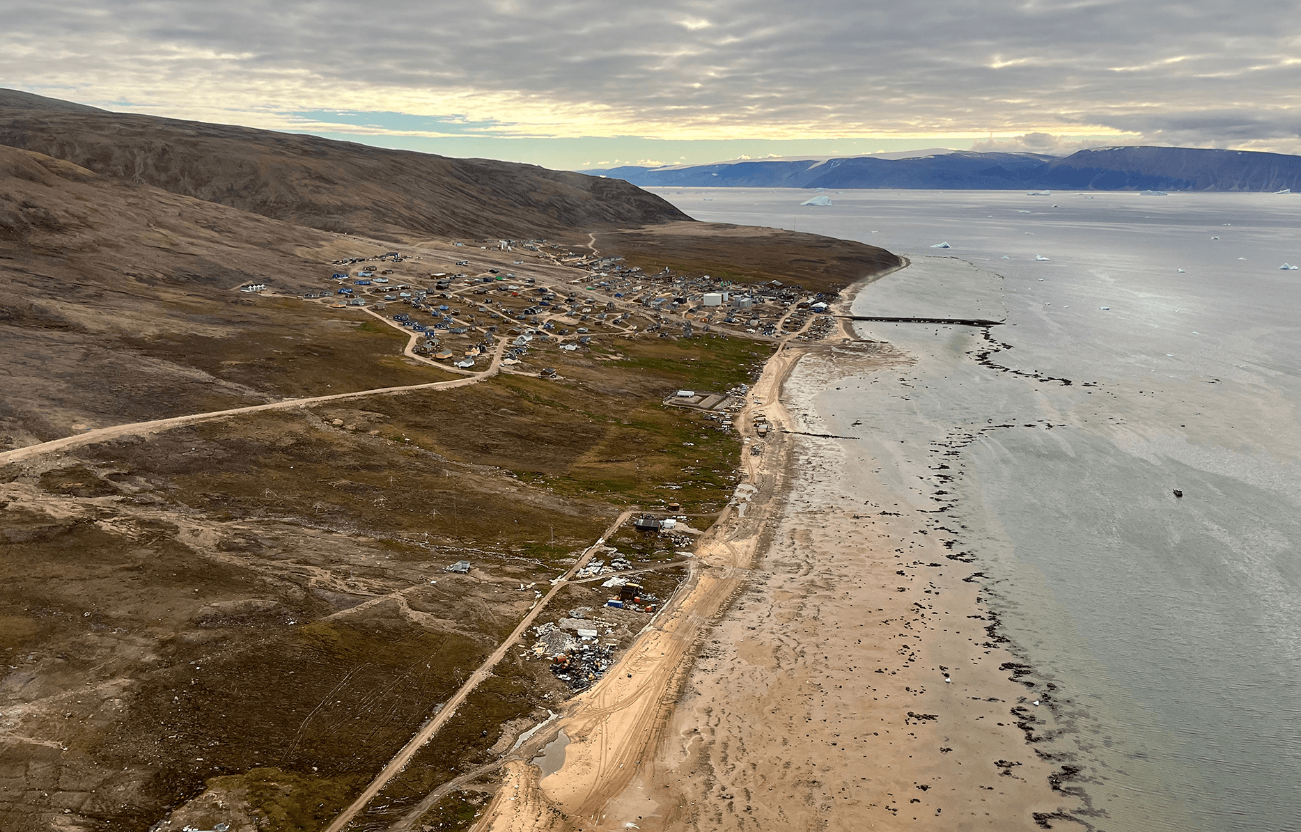 Qaanaaq, North Greenland, seen from the air