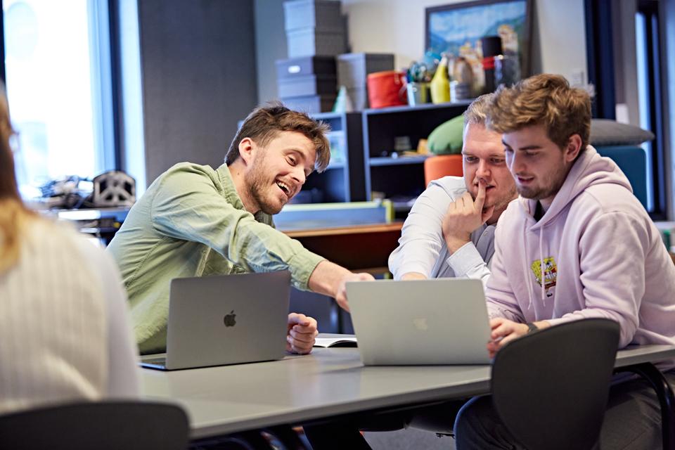 Design lab researchers and students